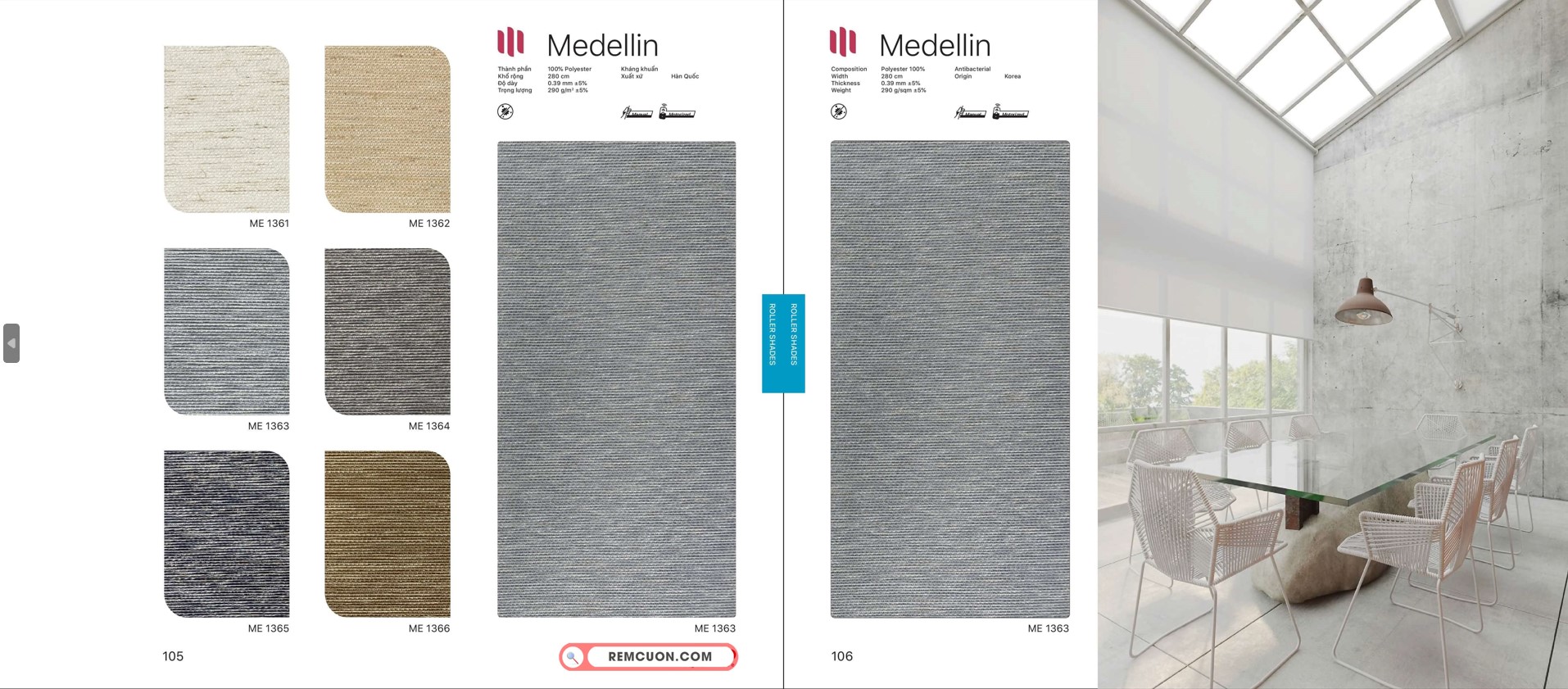 Rèm Cuốn Modero Floral Madellin